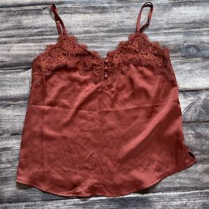 Romantic Abercrombie Satiny Lash Lace Cami Tank Top XS